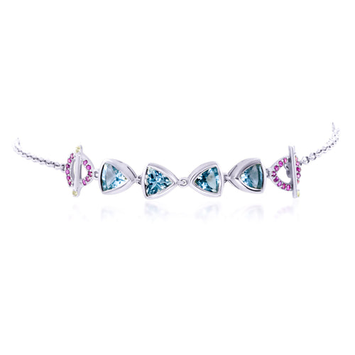 Aquamarine Totem Bracelet 925 Silver