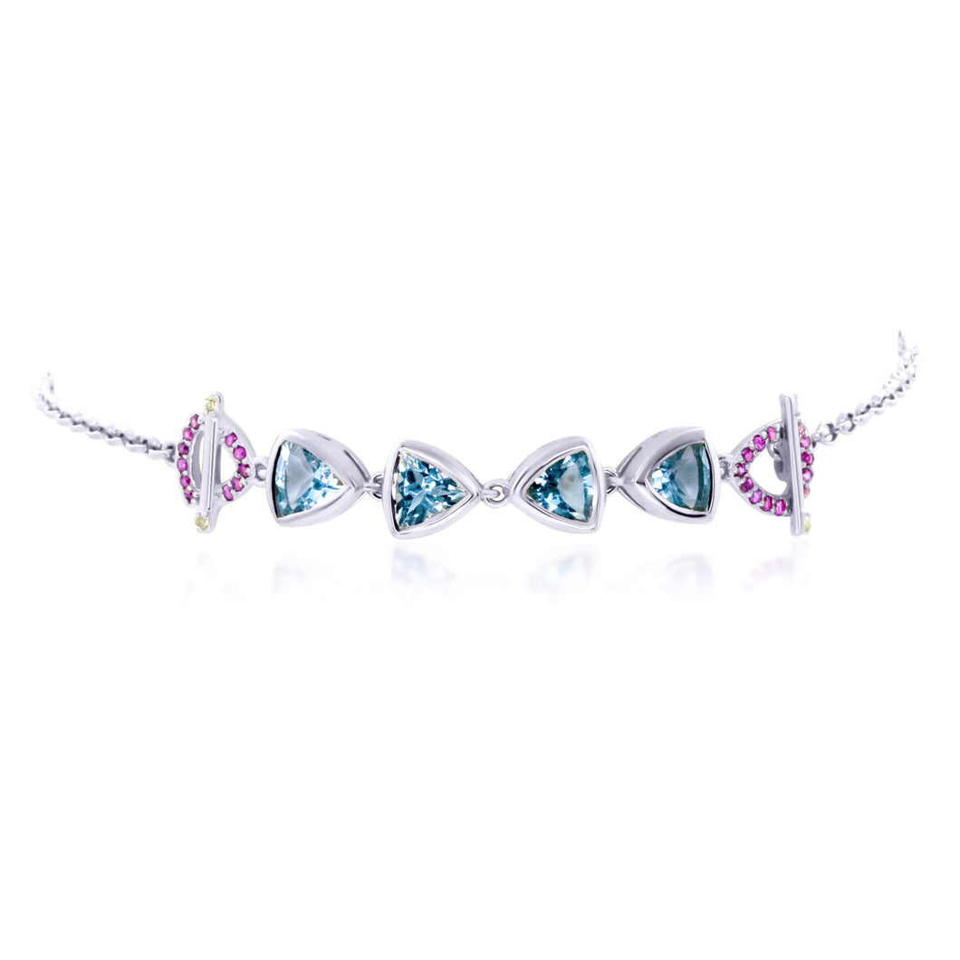 Aquamarine Totem Bracelet 925 Silver