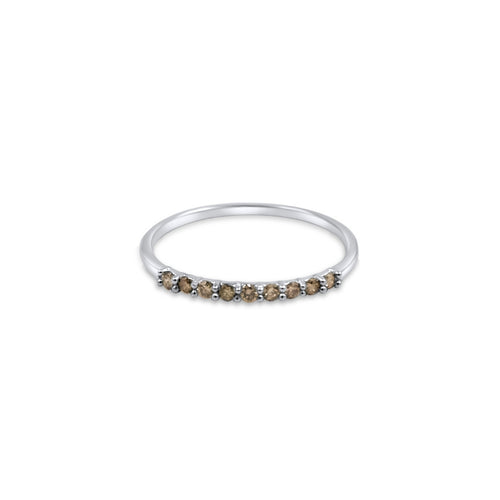 Morning Dew Champagne Diamond Ring in 925 Silver