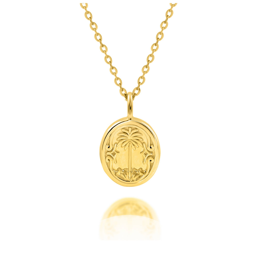 Ilala Palm Pendant in Gold Vermeil with 9k Gold Chain