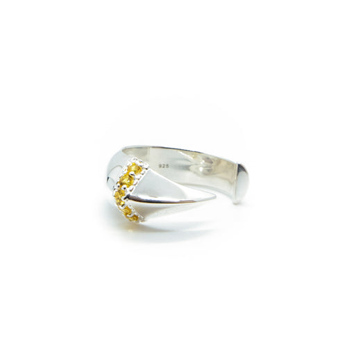 Yellow Sapphire Claw Ring in 925 Silver