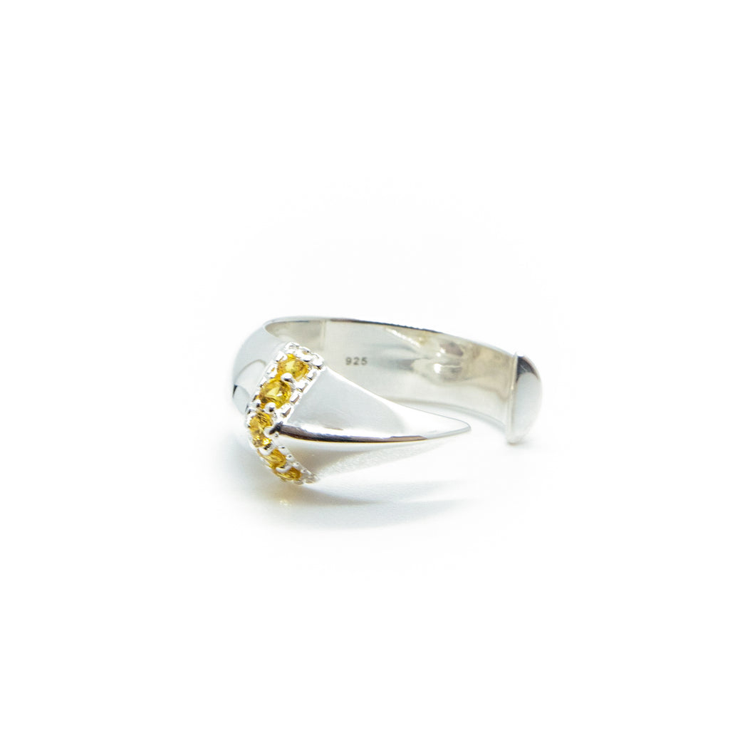 Yellow Sapphire Claw Ring in 925 Silver