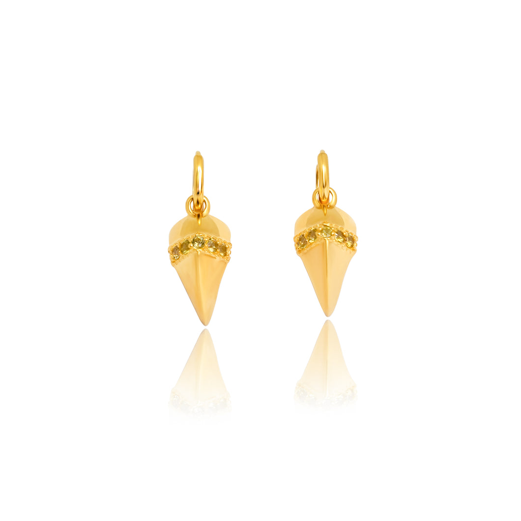 Yellow Sapphire Medium Claws with Hoops
