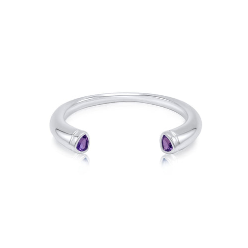 Purple Amethyst Colours of Africa Cuff in 925 Silver