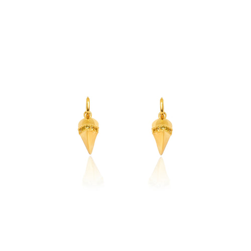 Yellow Sapphire Tiny Claws with Hoops