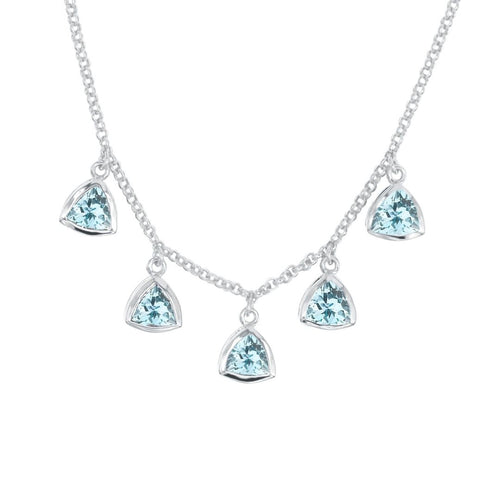 Blue Aquamarine Colours of Africa Shaker Chain in 925 Silver