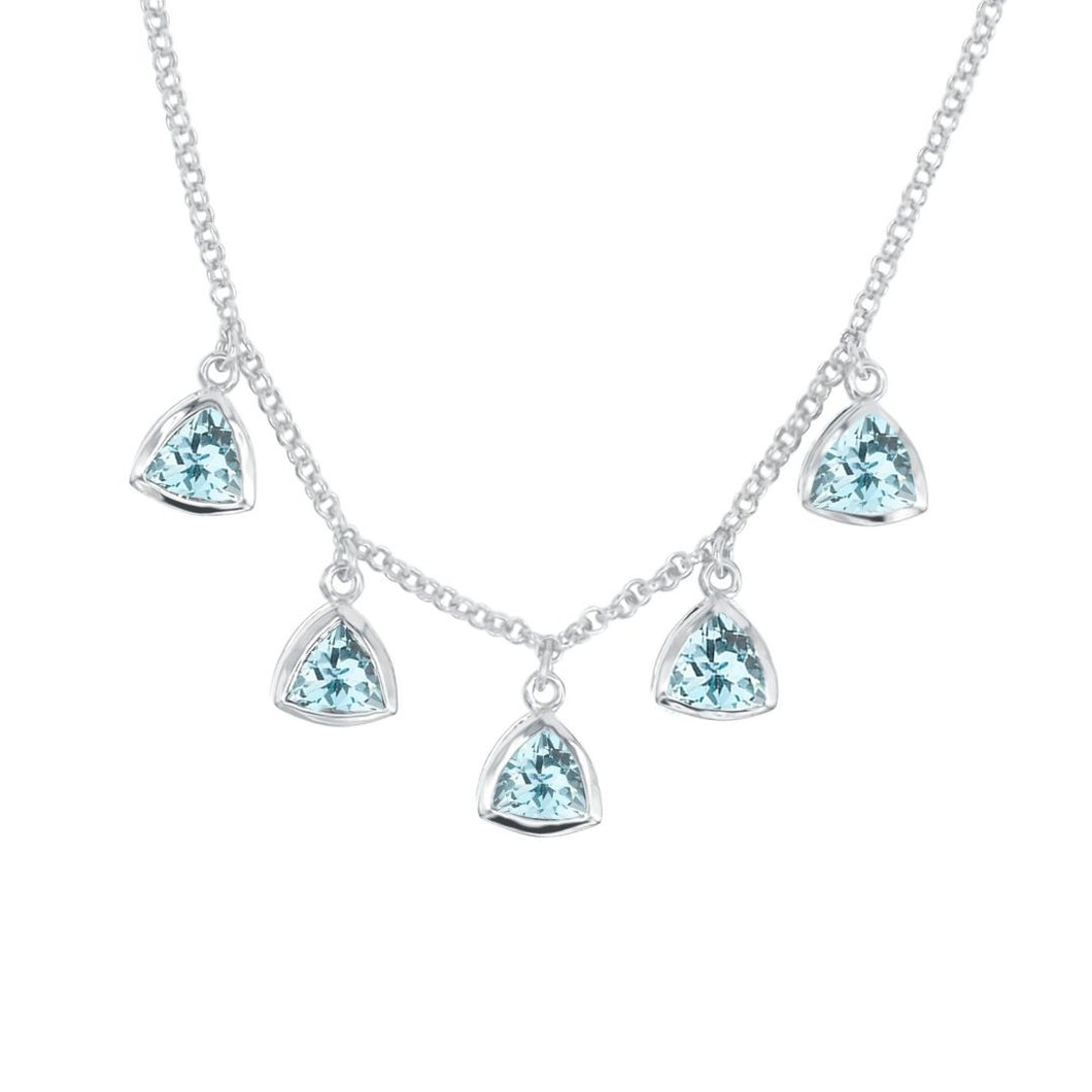 Blue Aquamarine Colours of Africa Shaker Chain in 925 Silver