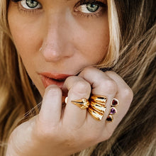 Yellow Sapphire Claw Ring in Gold Vermeil