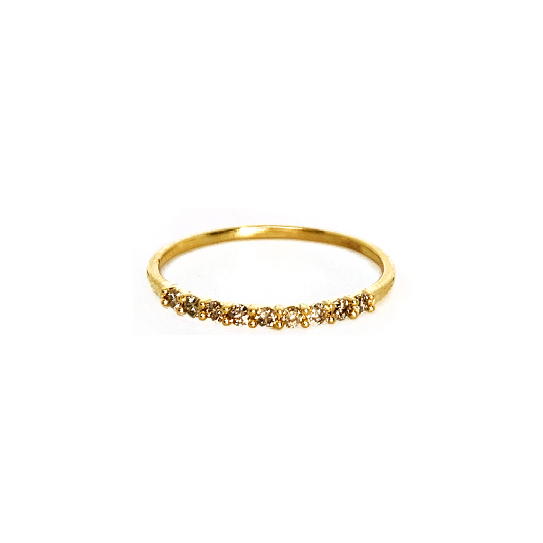 Morning Dew Champagne Diamond Ring in Gold Vermeil