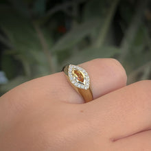 Dainty Citrine & Diamond Cats Eye Ring