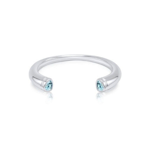 Blue Aquamarine Colours of Africa Cuff in 925 Silver