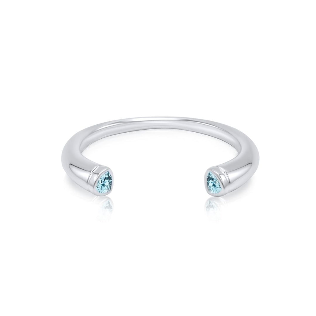 Blue Aquamarine Colours of Africa Cuff in 925 Silver